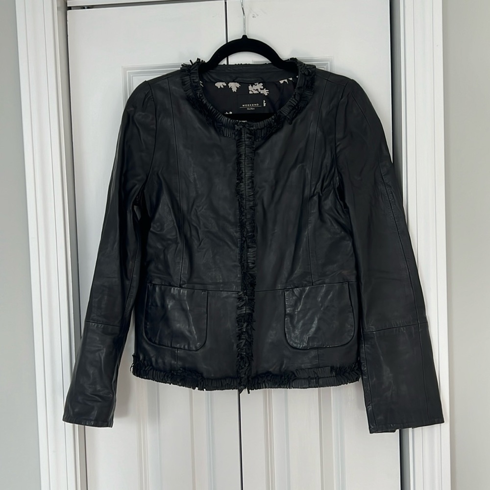 Amazing Deal! Weekend MaxMara leather cropped jacket